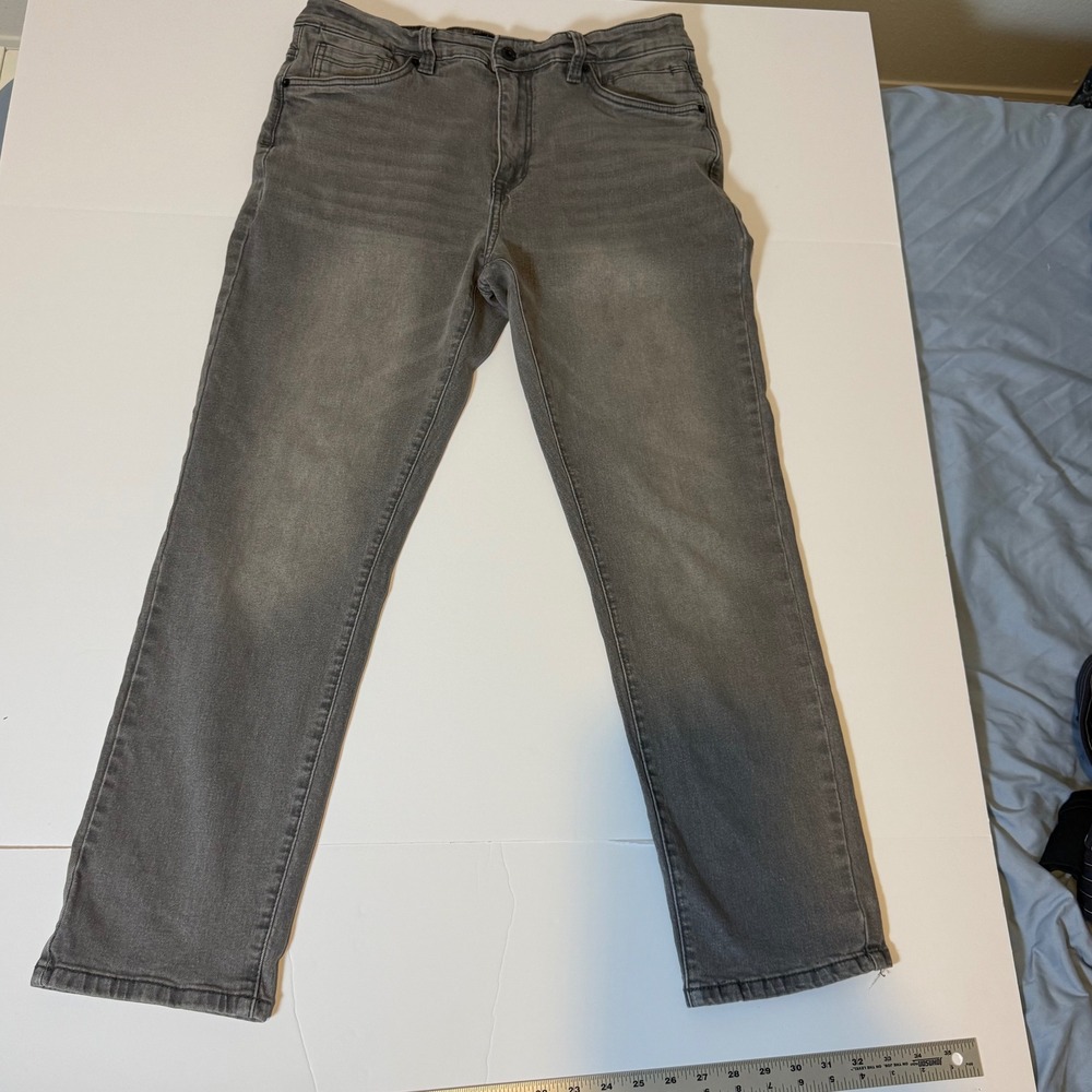 Kenneth Cole New York Mens Athletic Fit Gray Jeans 34x30 (34x27) Denim Pants